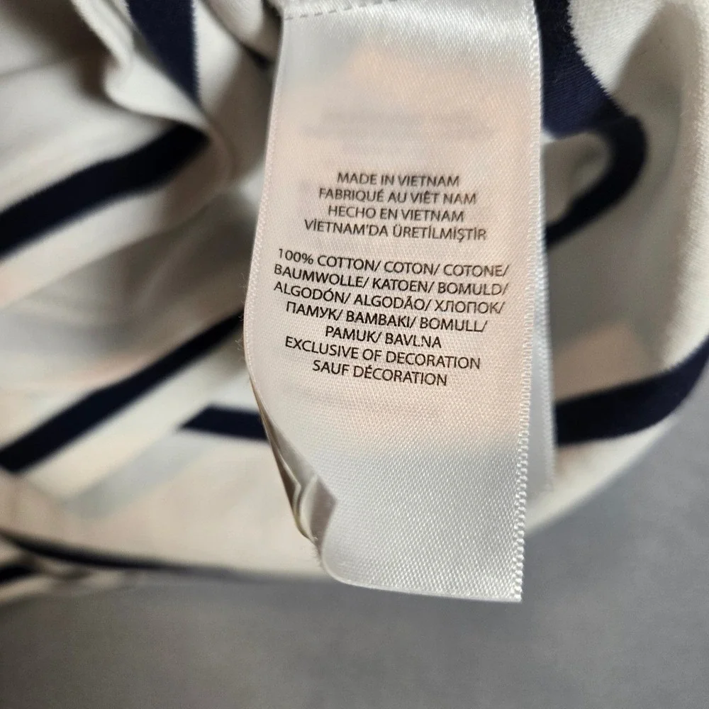 Polo‎ Ralph Lauren Shirt Mens Small Petite Striped Short Sleeve Polo White Blue